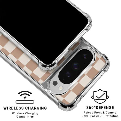 Neutral Checkered Google Pixel 10 Pro XL Clear Case
